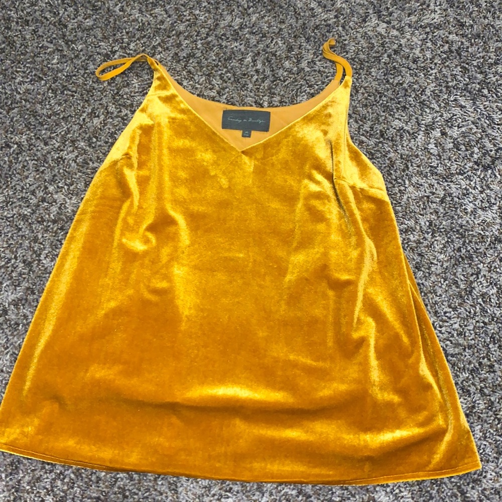 Mustard velvet tank top